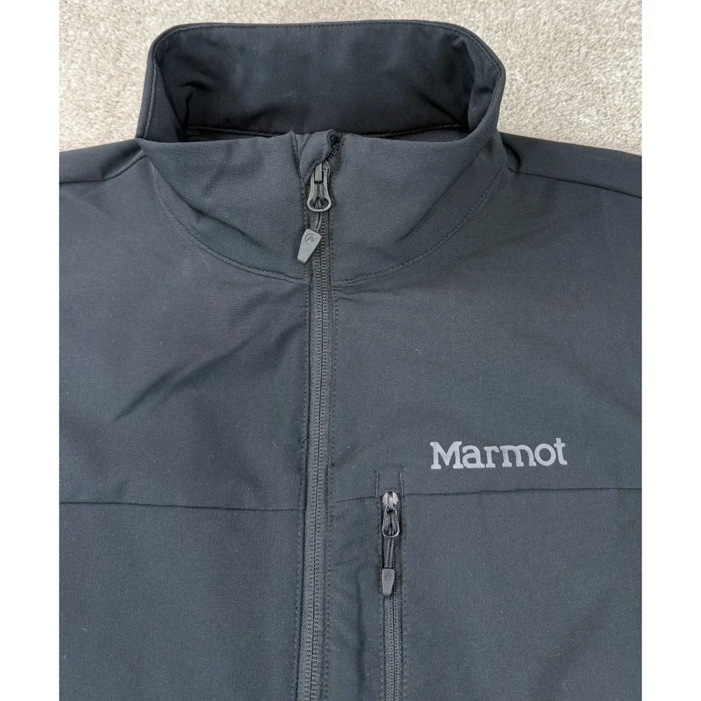 Marmot Tempo Full Zip Men's XL Softshell Hiking Active Running Vest Black Logo